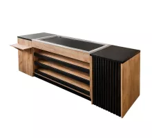 Tirdzniecības lete ar automātisko lenti gar.1200mm H- 92 cm L- 250 cm G- 64 cm Kraft ozols K003 / melns N