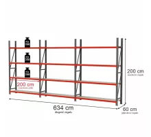 Metal warehouse shelving unit FORTIS