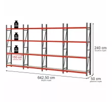 Metal warehouse shelving unit FORTIS