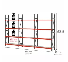 Metal warehouse shelving unit FORTIS