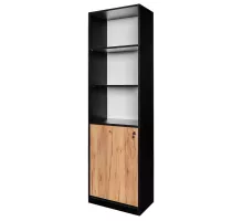 Biroja plaukts dokumentu mapēm H- 200 cm L- 60 cm G- 35 cm ozols kraft / melns N