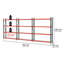 Metal warehouse shelving unit FORTIS