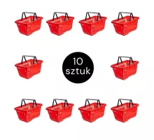 Корзина для покупок H-22 cm L-30 cm G-43 cm Объем 22L красный (набор 10 шт.) N