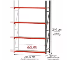 Metal warehouse shelving unit FORTIS