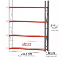 Metal warehouse shelving unit FORTIS