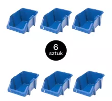 Darbnīcas plastmasas plauktiņš S 155x250x120 mm zils (pakā 6 gab.) N
