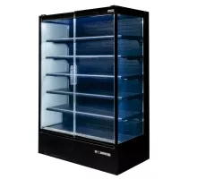 Aukstuma skapītis HUGO PLUS IC L-131 cm G-74 cm H-201 cm melns durvis caurspīdīgas N