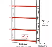 Metal warehouse shelving unit FORTIS