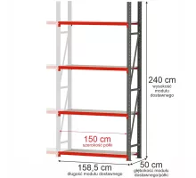Metal warehouse shelving unit FORTIS