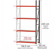 Metal warehouse shelving unit FORTIS