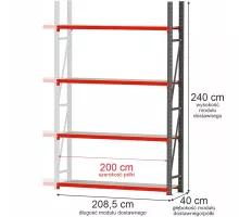 Metal warehouse shelving unit FORTIS