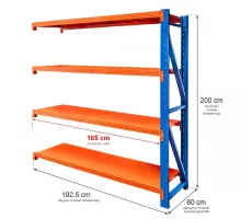 Металлический складской стеллаж FORTIS LIGHT 500x600x2000 mm