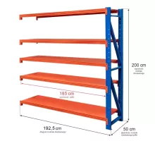 Металлический складской стеллаж FORTIS LIGHT 500x500x2000 mm