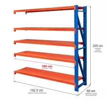 Металлический складской стеллаж FORTIS LIGHT 500x600x2000 mm