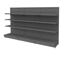 Wall-mounted commercial shelf Basic H-165 cm L-303 cm G-50/3x40 cm (GC-58 cm) anthracite N