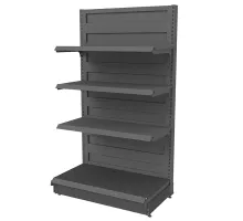 Wall-mounted store shelving unit Basic H-165 cm L-103 cm G-50/3x40 cm (GC-58 cm) anthracite basic module N