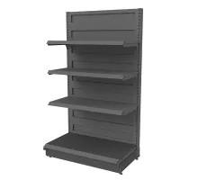 Wall-mounted store shelf Basic H-225 cm L-103 cm G-50/3x40 cm (GC-58 cm) anthracite basic module N