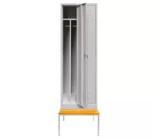 BHP skapītis uz soliņa pamata ar 2 durvīm un nodalījumiem pelēks S-60 cm G-80 cm H-223 cm skrūvēts N