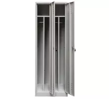Darba apģērba skapis J-60 2 durvis ar nodalījumiem pelēks S-60 cm G-50 cm H-180 cm saliekams