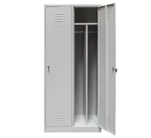 BHP apģērbu skapis J-80 ar divām durvīm un starpsienām pelēks S-80 cm G-50 cm H-180 cm skrūvēts N