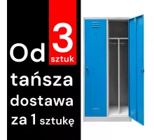 BHP drēbju skapis J-80 ar 2 durvīm, ar nodalījumiem pelēks/zilas priekšpuses S-80 cm G-50 cm H-180 cm skrūvējams (paletes sūtījums) N