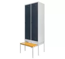 BHP J-80 drēbju skapis uz pamatnes ar izvelkamu soliņu, 2 durvis pelēks/grafīta priekšpuse S-80 cm G-80 cm H-223 cm skrūvēts N