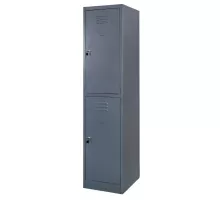 Drošības ģērbtuves skapītis J-40/2 ar 2 durvīm, pelēks S-40 cm G-50 cm H-180 cm skrūvēts N