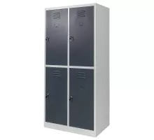 BHP J-80/4 apģērbu glabāšanas skapītis ar 4 durvīm pelēks/grafīts priekšpuse S-80 cm G-50 cm H-180 cm skrūvēts N