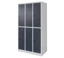 BHP apģērbu skapītis J-90/6 6 durvju pelēka/ grafīta priekšpuse S-90 cm G-50 cm H-180 cm skrūvējams N