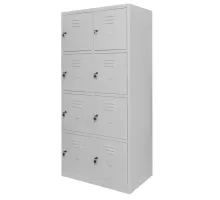 Metāla skapītis BHP J-80/8 8 durvju pelēks S-80 cm G-50 cm H-180 cm skrūvējams N