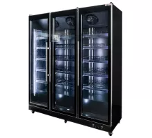 DIEGO R168 Prestige melna ledusskapja vitrīna S-168 cm G-63 cm H-198 cm N