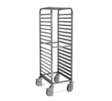 Aisi 304 stainless steel trolleys capacity 18 containers cm 60x40, l-shaped runners with end stops, welded structure, Metalcarrelli, 2066S