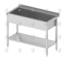 Pot sink with reinforced shelf, Novameta, DV1-PLA-80/60/90
