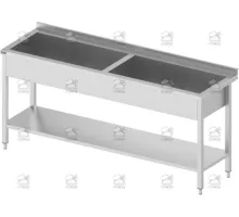 Dubultā poda izlietne ar pastiprinātu plauktu, Novameta, DV2-PLA-150/70/90
