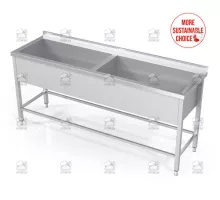 Double pot sink with frame for modular shelves, Novameta, DV2-PMA-140/60/90