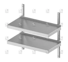 Bezpakāpju sienas plauktu sistēma, 2 līmenisi, 1000×300×600 mm