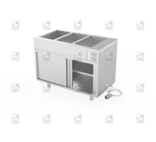 Apsildāms skapis ar bain-marie, 1200×650×900 mm
