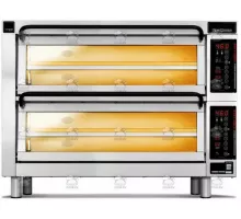 Compact pizza oven, 2 decks, chamber 820×410 mm, 12.1 kW