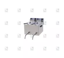 Elektriskā galda fritēšanas iekārta zivīm 8 + 8 l, 6.8 kW, 230 V ar iztukšošanas krānu