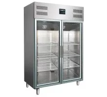 Komerciālais ledusskapis ar stikla durvīm - 2/1 GN, modelis GN 1200 TNG