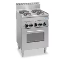 Elektriskā plīts ar elektrisko cepeškrāsni, 4 plātnes, 600 līnijām, brīvi stāvoša, modelis E4F6