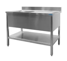 izlietne ar 1 baseinu, kreisā puse - 600 mm dziļa, 1600mm