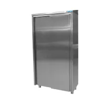 SARO Stainless steel high cupboard with 3 shelves and 2 sliding doors, 1000mm