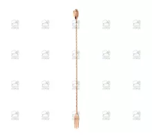 Bar spoon with fork, copper, 400 mm