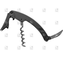 Waiter's corkscrew, black, curved, 3-function