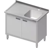 Galds ar vienu izlietni (r), veramas durvis 1000x600x850 mm, Stalgast, 983866100