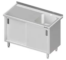 Galds ar vienu izlietni (r), bīdāmās durvis 1500x700x850 mm, Stalgast, 984517150