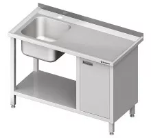 Galds ar vienu izlietni, ar skapi un plauktu 1800x700x850 mm, Stalgast, 980987180
