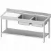 Table with three sinks right, without shelf 1500x600x850 mm, Stalgast, 981116150