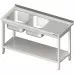 Table with three sinks right, without shelf 1500x600x850 mm, Stalgast, 981116150